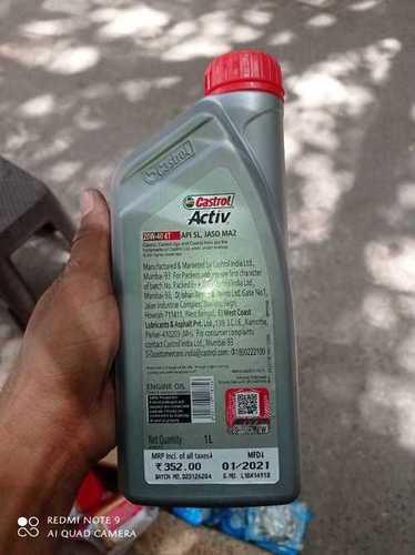 Castrol Activ Engine Oil For Motorcycle, Net Vol. 1 Liter Bottle Application: Automotive Industry
