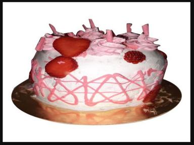 पार्टियों के लिए मुंह में पानी लाने वाला स्वादिष्ट प्राकृतिक मीठा स्वाद गोल गुलाबी और सफेद स्ट्राबेरी केक, 1 किलो वसा में शामिल हैं (%): 10 ग्राम (जी) 