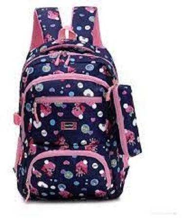 Multicolor Printed Pattern Girl College Bag With Spacious Four Compartment