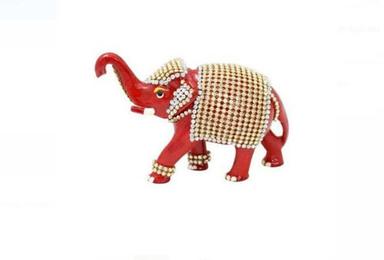 Red Color Handicrafts E Lephant With Dimension 5X1.5X3.5 Inch And Weight 338Gram Design Type: Hand Building