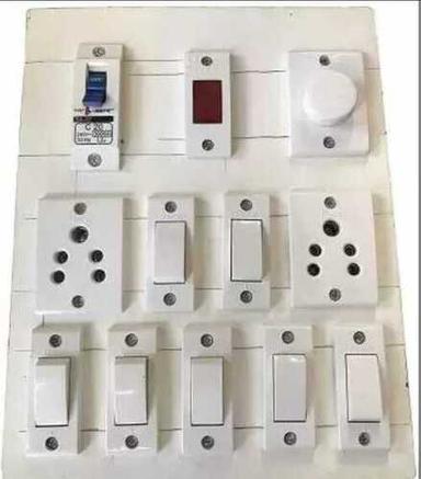 Smooth Finish Durable White Color 2 Pin And 7 Switch Set Electrical Switch Box Frequency (Mhz): 50 Hertz (Hz)