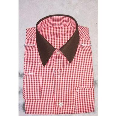 Pink Color Checked Pattern School Uniform Cotton Fabric For School Students Application: Industrial