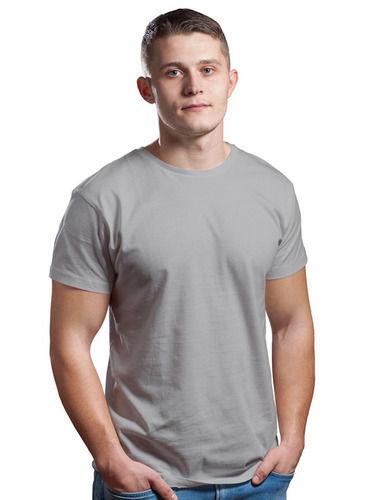 Casual Wear Grey Half Sleeves Cotton T Shirt For Men, Comfortable And Washable Age Group: Adults