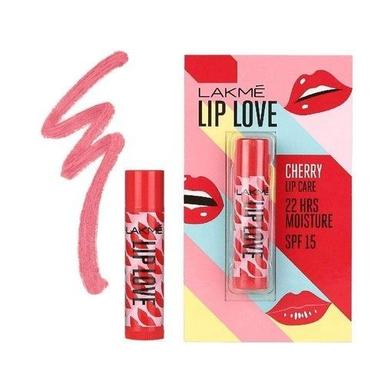 Smudge Proof Lakme Lip Love Cherry Shade For Girls And Ladies, 24 Hours Moisturizing Lip Balm