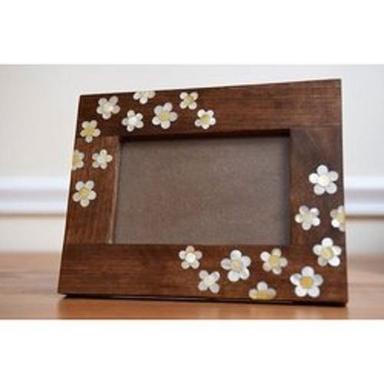 Decorative Photo Frame Made From High Quality Brown Wooden Golden Colour