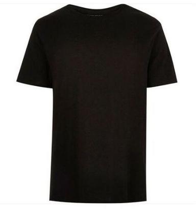 Men'S Cotton Casual Round Neck Short Sleeve Black T-Shirt  Age Group: 20-25