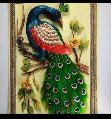 Multicolor Rectangular Tapestries Jute Peacock Handmade Wall Hanging For Decoration