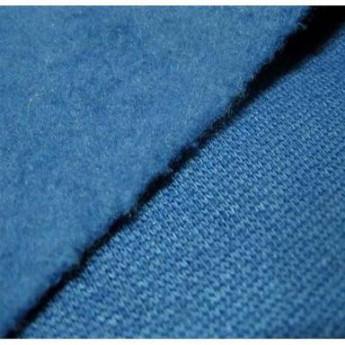 Washable Plain Blue Loop Knit Cotton Plush Fabric For Making Clothes, Accessories, And Home Decor