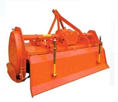 Painted Orange Mild Steel Tractor Rotavator 8 Feet Long With 60 Blades For Agriculture Use 