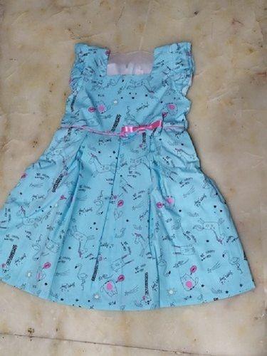 Designer Look And Fashionable Stylish Breathable Printed Blue Dots Baby Frock Age Group: 12