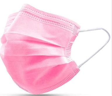 Pink Plain Non-Woven Earloop Disposable Surgical Face Mask With 3-Layer Protection Age Group: Adults