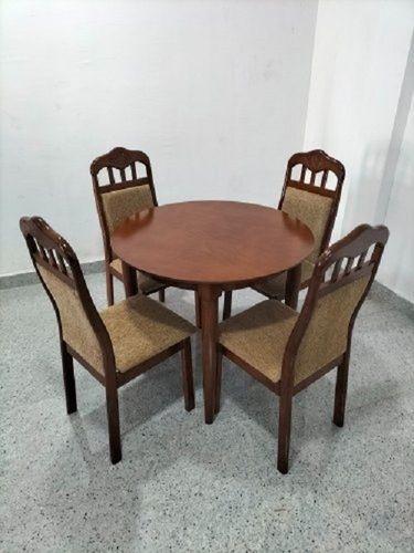 Painted Rubber Wood Round Dining Table 4 Seater Lightweight Made Of Wood