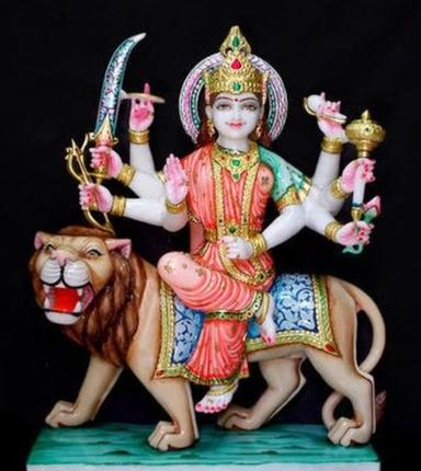 Moisture Proof Incredible Handicraft Beautifully Designed Durga Mata Marble Statue For Worship