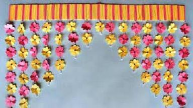 Polyester Artificial Yellow And Pink Color Hanging Flower Toran For Home Door Decoration