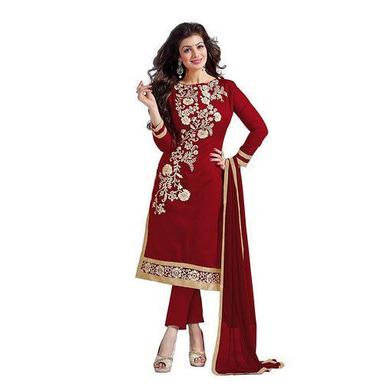 Women Fancy Stylish Lightweight Full Sleeves Round Neck Printed Maroon Kurta Decoration Material: Cloths