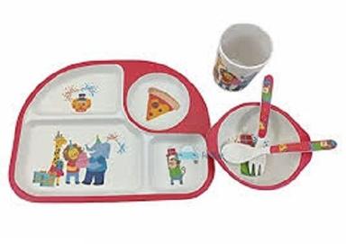 Multicolor Funblast Bamboo Fiber Kids Crockery Set Dining Set - Eco Friendly Feeding Set For Babies