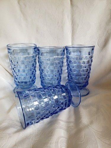 Blue Colour Indian Modern Art Glassware Set Perfect Addition For Any Dining Table  Glass Size: 17 X 17 X 3.4 Cm