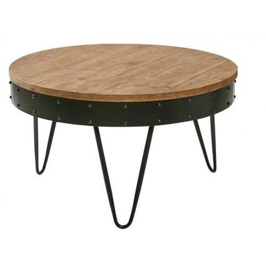  ब्राउन अत्यधिक टिकाऊ और चमकदार फ़िनिश गोल लकड़ी की सेंटर कॉफ़ी टेबल 