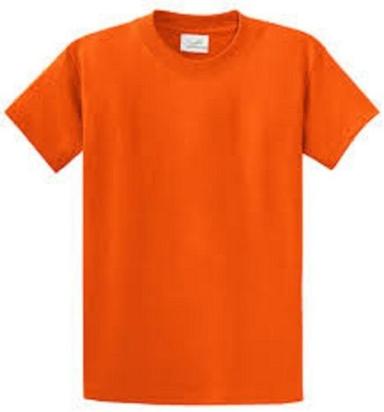 Orange Half Sleeve Round Neck Cotton T Shirts For Men Gender: Male