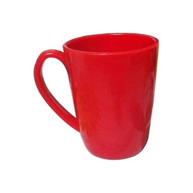 Ceramic Glossy Finish Medium Size Simple Red Colour Tea Or Coffee Cup For Regular Use