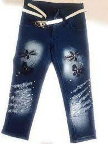 Blue Color Fancy Baby Girl Jeans For Casual And Party Wear Upto 5 Years Old  Decoration Material: Stones