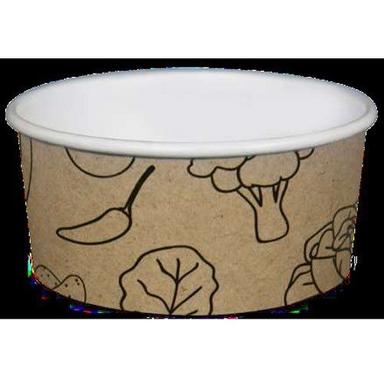 White Disposable And Biodegradable Printed Round Paper Food Container For Packaging