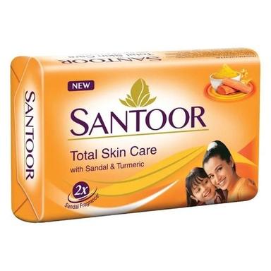 Fragrance Soap Santoor Sandal And Turmeric Soap, Orange Color For Total Skin Care