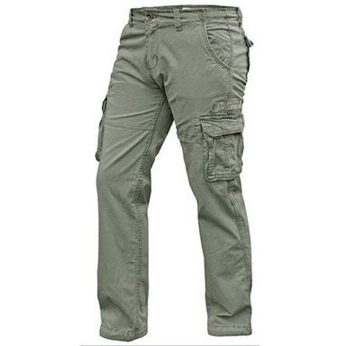 Light Green Casual Wear Plain Cargo Pant For Men