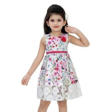 Round Neck And Sleeveless Cotton Colored Baby Frocks For Party Wear