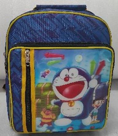 Small Blue Smart Canvas School Bag In Size 18 Inch X 13 Inch X 10 Inch Design: Yes