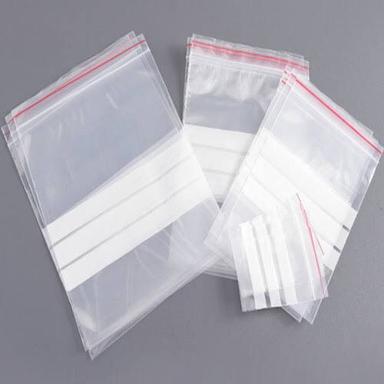 Write On Panel Transparent Plastic Zip Lock Bags For Retail Packaging Size: Vary