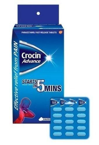 Crocin Advance Paracetamol Tablets For Treat Mild Moderate Pain And Fever Medicine Raw Materials