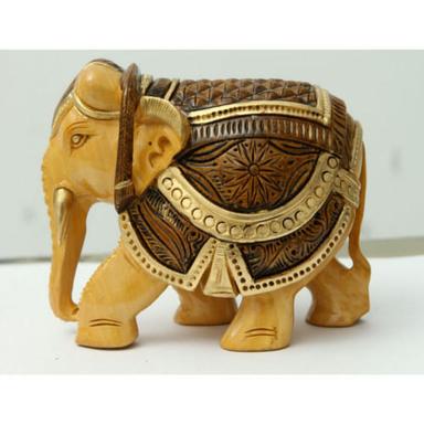  लकड़ी के हाथ से नक्काशीदार भूरा हल्का वज़न और स्टाइलिश हाई क्वालिटी और गोल्डन पेंटेड हाथी का उपयोग: दोस्तों को गिफ्ट करने के लिए इस्तेमाल किया जाता है 