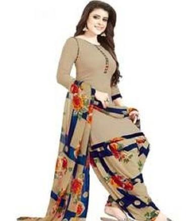 Brown Women Fashionable Breathable Full Sleeve Cotton Fancy Printed Salwar Suit With Dupatta 