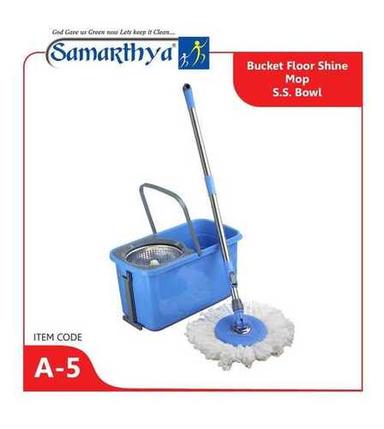 Bucket Floor Shine Mop With Stainless Steel Bucket For Domestic And Commercial Space Application: Housekeeping