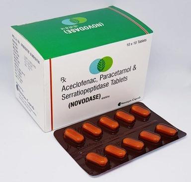 Aceclofenac Paracetamol And Serratiopeptidase Novodase Tablets (10X10) General Medicines
