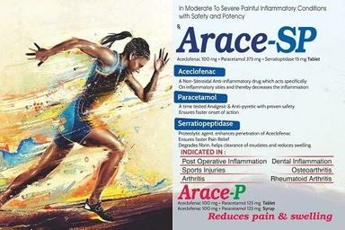 Arace-Sp Aceclofenac, Paracetamol And Serratioptidase Tablet For Pain Reducer  General Medicines