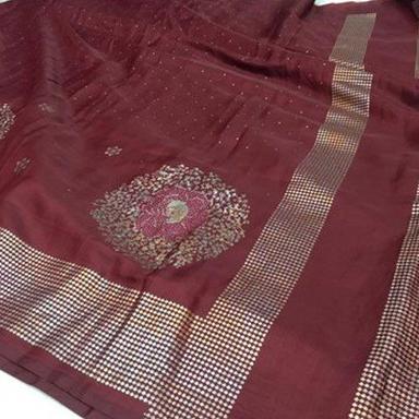 Printed Gota Work Party Wear Pure Soft Silk Cotton Saree With Blouse Set For Ladies