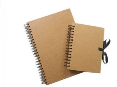 Brown Rectangular Shap Spiral Notebook Diary With 12 X 7 Inch Size For Office Cover Material: Paper