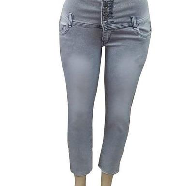 Light Grey Good Quality Stylish And Awesome Comfortable Slim Fit Ladies Fancy Denim Jeans