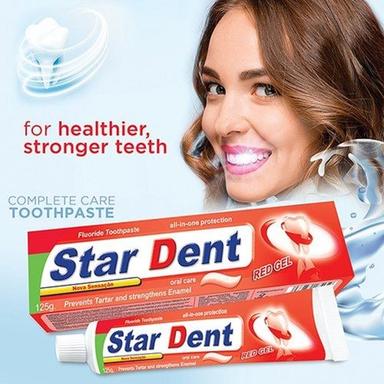 Regular Toothpaste Star Dent Mint Flavor Oral Care Red Gel Fluoride Toothpaste, Prevent Tarter And Cavities