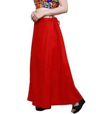 Strong Long Lasting Women'S Daily Wear Red Plain Cotton Fabric Petticoat Size 40