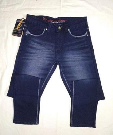 Straight Washed Pattern Blue Color Men'S Denim Jeans For Regular Wear Age Group: >16 Years