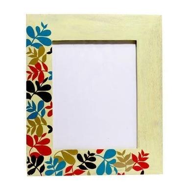Cream Brown Rectangular Wall Mount Transparent Printed Wooden Decorative Photo Frame