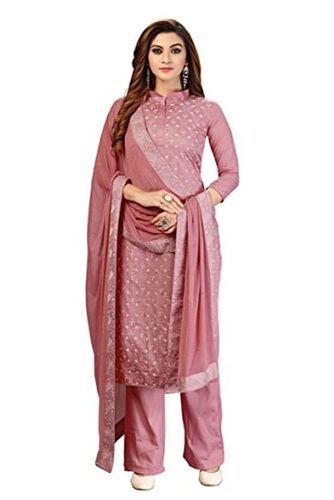 Dark Pink Lovely Classy Fancy Heavy Embroidery Party Wear Cotton Salwar Suit Kurta Pant 