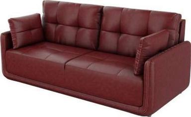 Maroon Simplify & Elegant Faux Leather Sofa Compact Size Fully Space Use Leather Sofa 