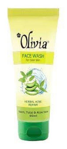 Premium Quality And Effective Deep Cleansing Neem And Tulsi Olivia Face Wash For Soft Skin Color Code: Green