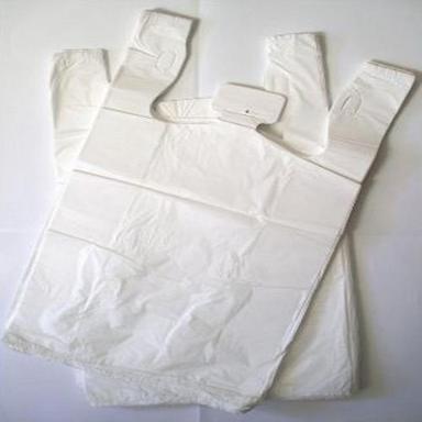 Whie Used As Shopping And Grocery Store Bag W-Cut White Plain Plastic Carry Bags 