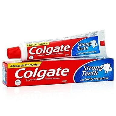 Red Colgate Strong Teeth Toothpaste With Cavity Protection Cool And Mint Flavor