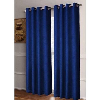 Cotton Blue Color 7X4 Feet Plain Polyester Door Curtain For Home And Hotel Use